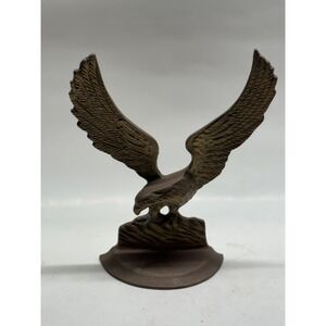 Vintage Art Deco CastBrass Eagle Sculpture, Statue, Figure, 6  1/2 inch Gold